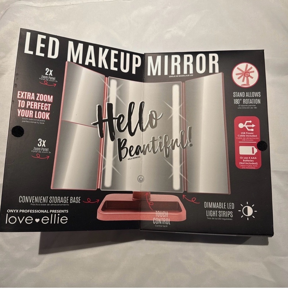 Love Ellie LED Makeup Mirror with Pink Base